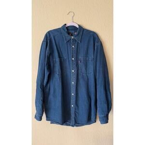 Vintage Levi’s Red Tab Denim Overshirt Large Light Chore Jacket Blue